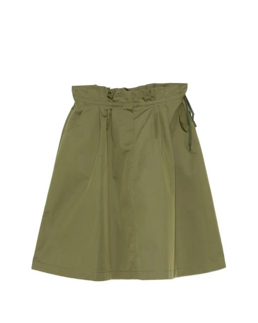 Dice Kayek Green Cotton Gathered Midi Skirt