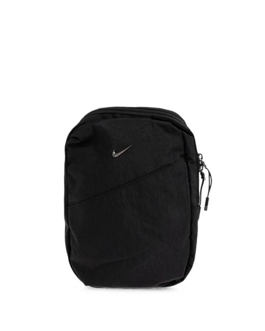 Nike Black Aura Logo-Plaque Crossbody Bag