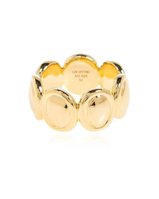 LIE STUDIO Metallic Sasha Ring Mit Ovaler Scheibe