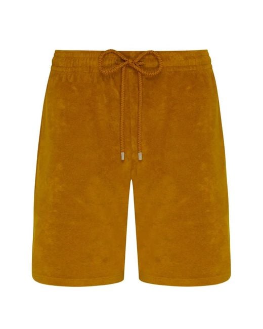 Vilebrequin Yellow Flap Terry Bermuda Shorts for men