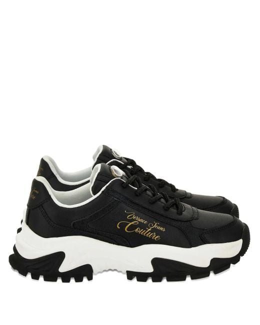 Versace Jeans Couture Black Logo-Detail Chunky Sneakers