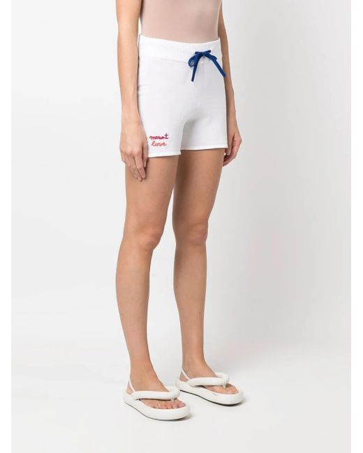 Rossignol Blue Embroidered-Logo Drawstring Shorts