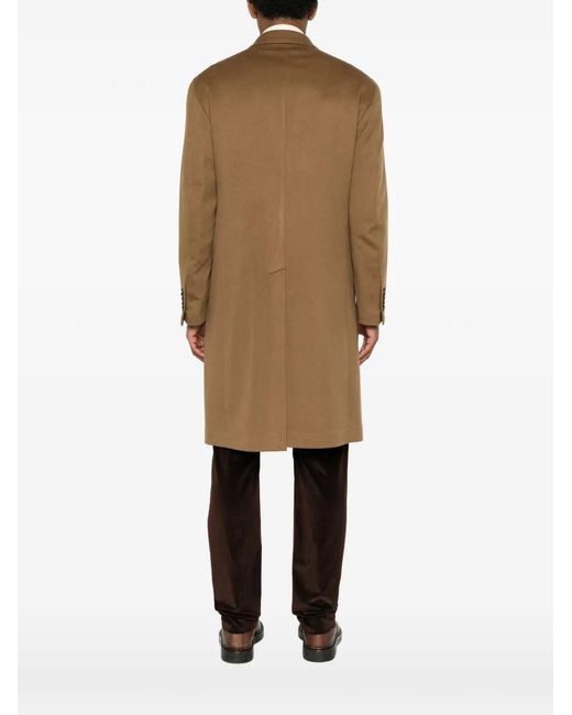 Tagliatore Brown Double-Breasted Coat for men