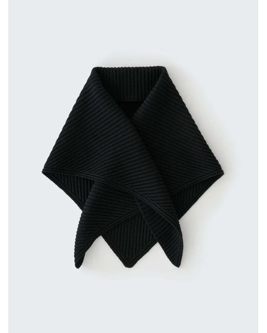 Studio Nicholson Black Isos Ribbed-Knit Scarf