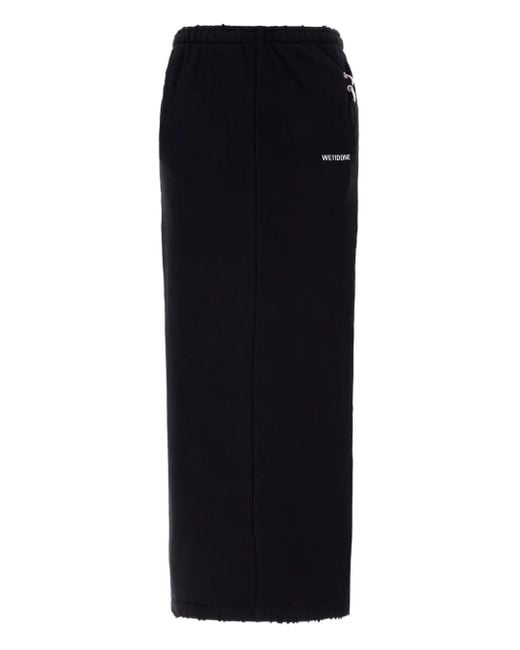 we11done ロゴ マキシシャツ Black