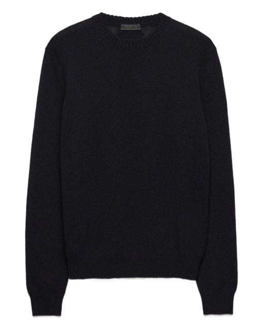 Jersey con logo triangular Prada de hombre de color Black
