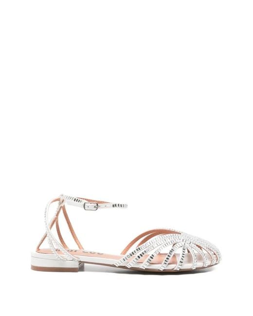 Bibi Lou White Crystal-Embellishment Sandals