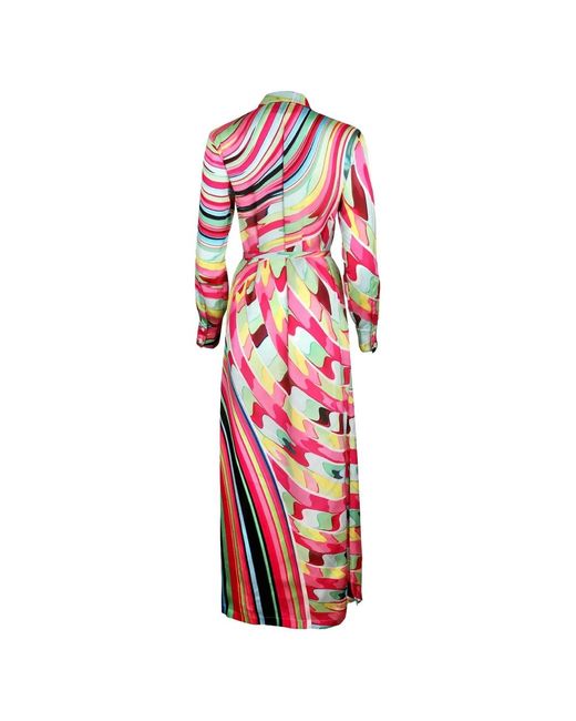 Mary Katrantzou White Torino Geometric-Print Belted Maxi Dress