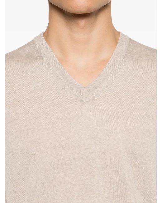 Pull À Col V Gran Sasso pour homme en coloris White