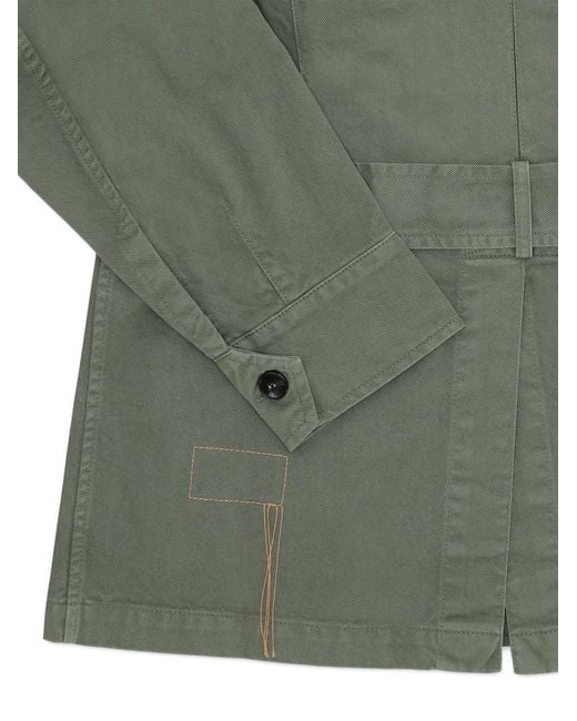 Fortela Green Buttoned Belted Jacket for men