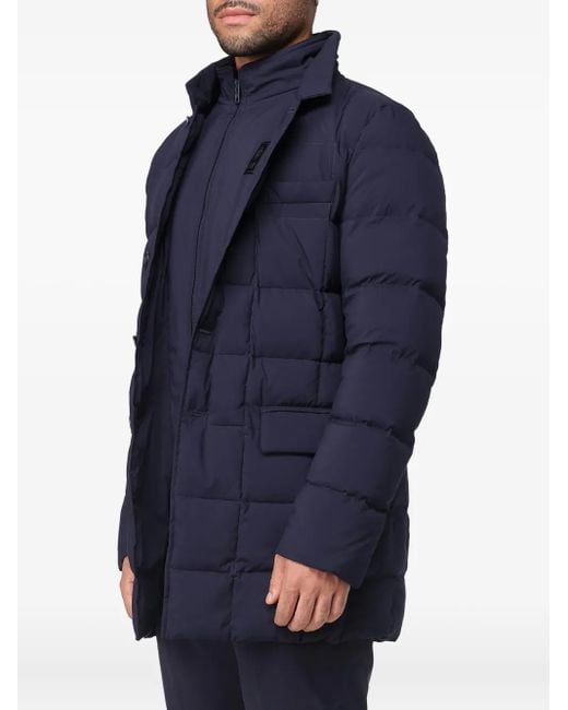 Fay Blue Double-Front Quilted Puffer Jacket for men