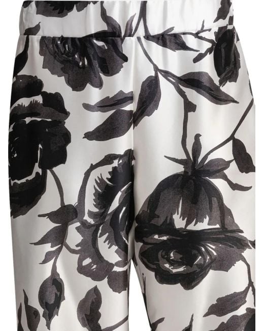 SLEEP NO MORE White Hose mit Rosen-Print