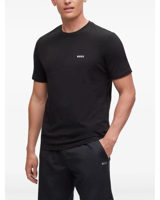 Boss Black Logo-Print Cotton T-Shirts (Pack Of Two) for men