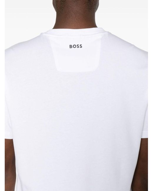 Camiseta con aplique del logo Boss de hombre de color White