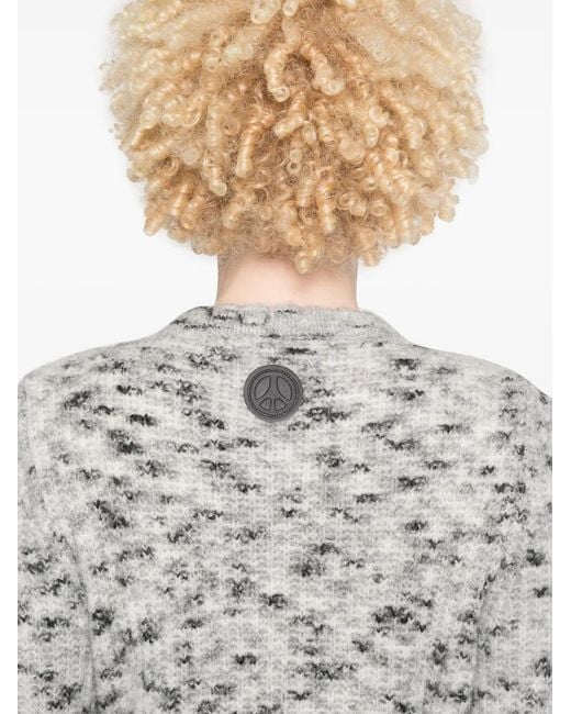 Moschino Gray Braid-Detail Sweater