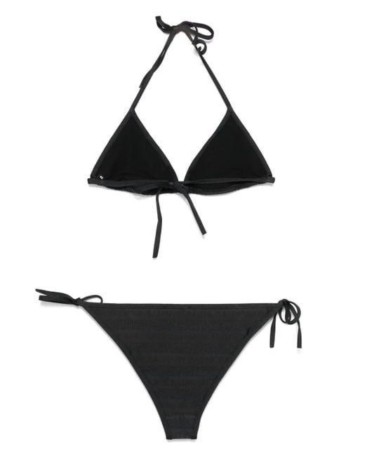 Bikini Con Logo Estampado Balmain de color Black