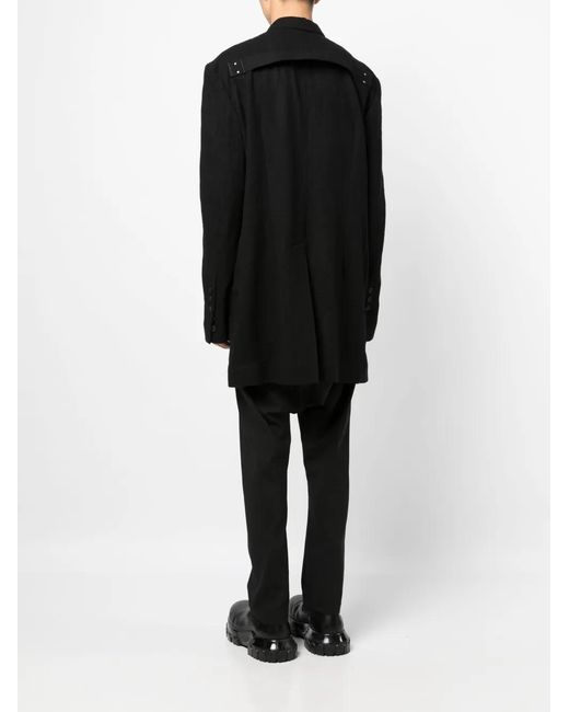 Rick Owens Black Single-Breasted Wool Blazer for men