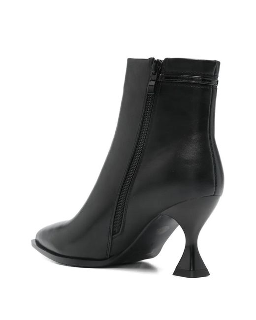 Exe' Black Triangle-Logo Leather Boots