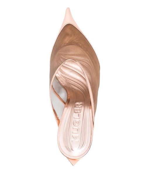 Mugler Pink 95Mm Fang Mules