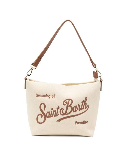 Mc2 Saint Barth White Aline Logo-Embroidered Tote Bag