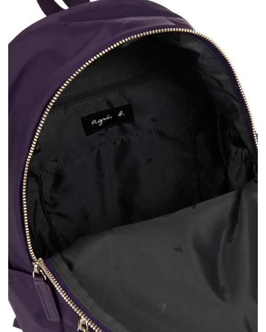 Agnes B. Purple Zip Backpack