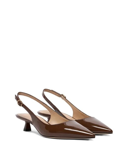 Stuart Weitzman Brown Stuart Sculpt Pointed Sling-Back Pumps