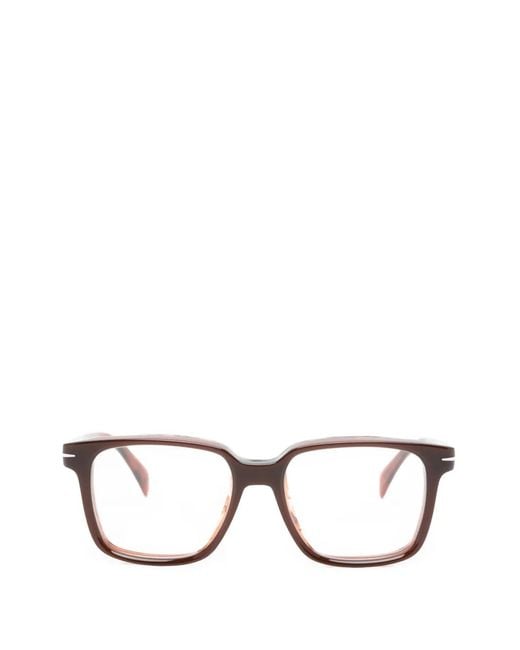 David Beckham Brown Brille Mit Eckigem Gestell