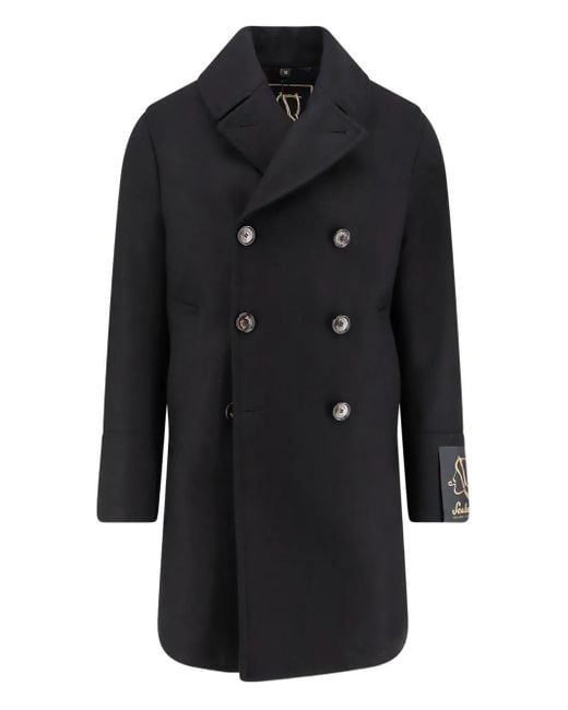 Sealup Black Manteau À Boutonnière Croisée for men