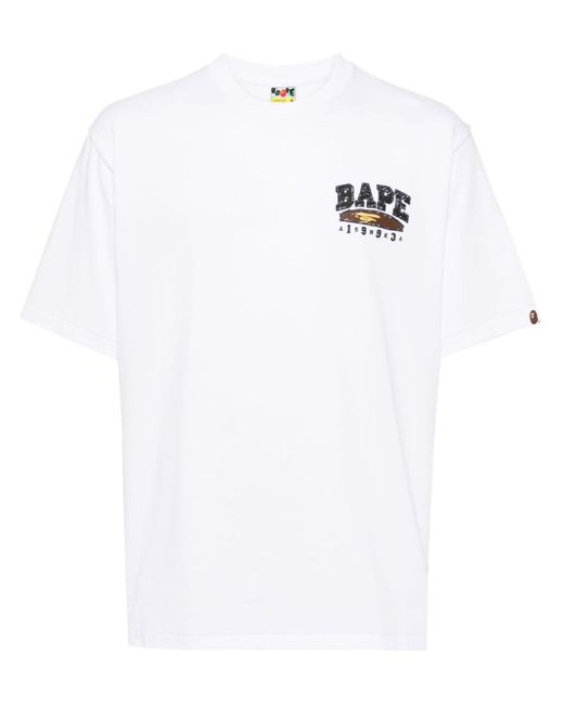 A Bathing Ape White Graphic-print Cotton T-shirt for men