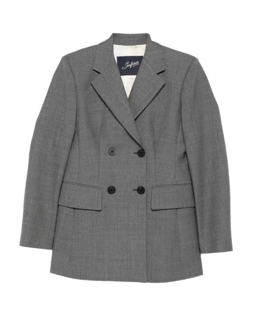 Blazer En Laine À Boutonnière Croisée Seafarer en coloris Gray