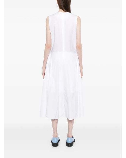 JNBY White Knotted Sleeveless Dress