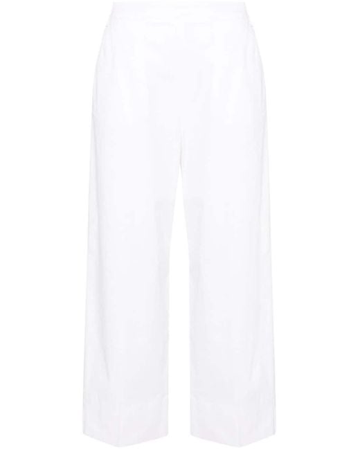 Antonelli White Fitted-waist Wide-leg Trousers