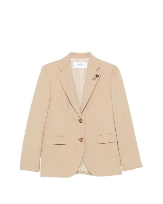 Lardini Natural Rocco Flower-Detail Blazer