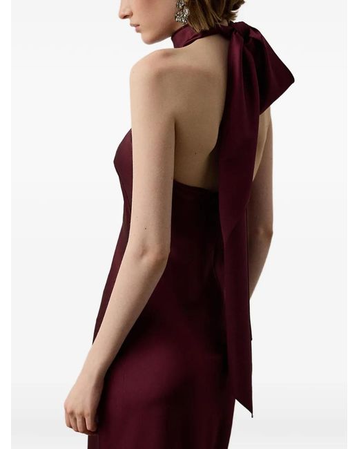 Polo Ralph Lauren Purple Bow-Detail Halterneck Dress
