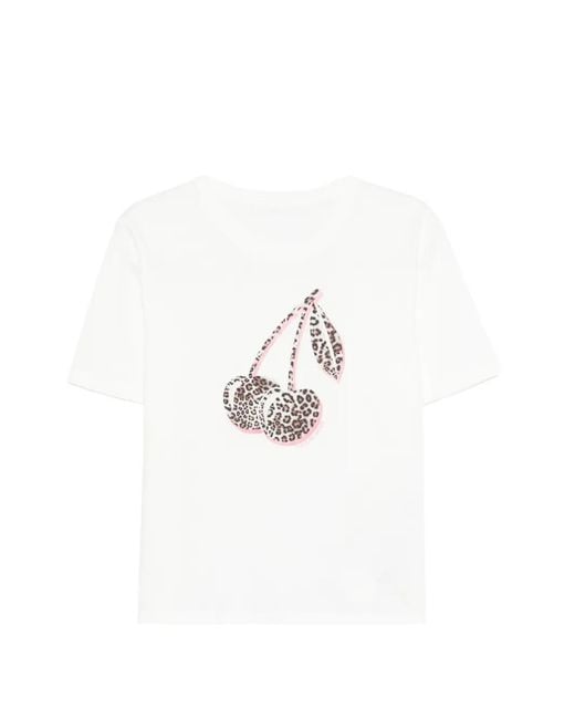 Marc Cain White Cherry-Print T-Shirt