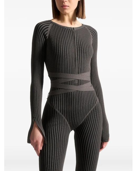 Manière De Voir Black Knitted Tie Jumpsuit