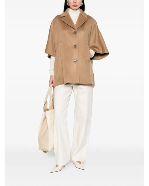 Max Mara Natural Mxagocce Buttoned Coat
