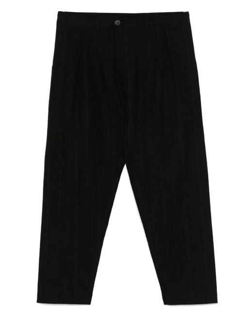 Jan Jan Van Essche Black Striped Trousers for men