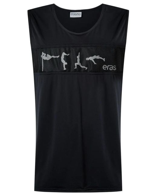 Amir Slama Black Eras-Print Sleeveless Tank Top for men