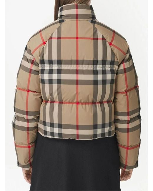 Burberry Brown Steppjacke mit Vintage Check