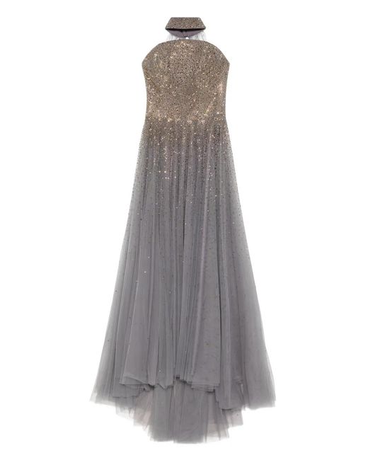 Jean Louis Sabaji Gray Embellished Maxi Dress