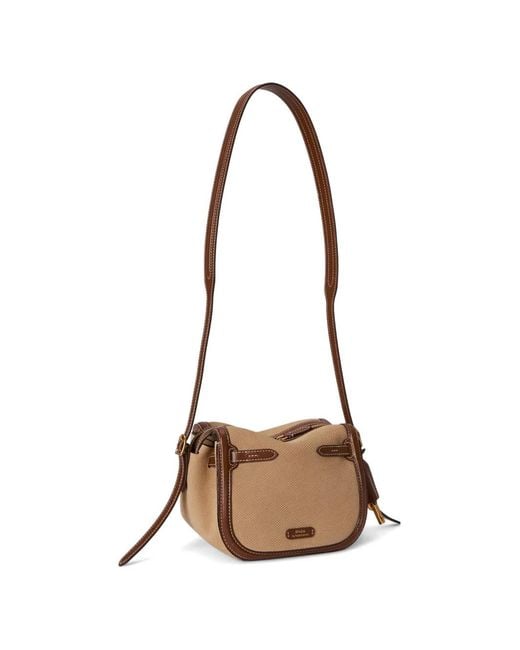 Polo Ralph Lauren Brown Sac À Bandoulière À Empiècements