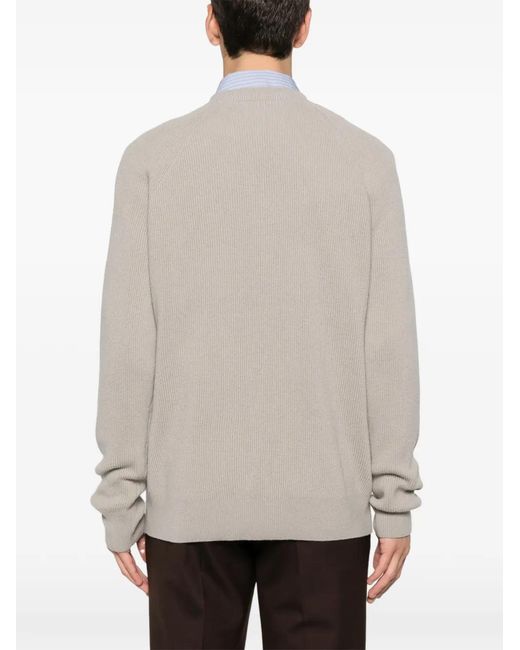 Hōsio White Crew-Neck Sweater for men