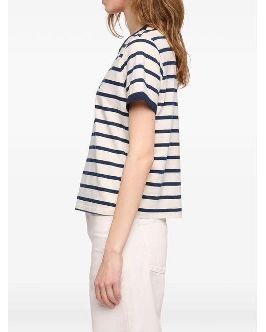 Zadig & Voltaire Blue Woos Striped Logo-Print T-Shirt