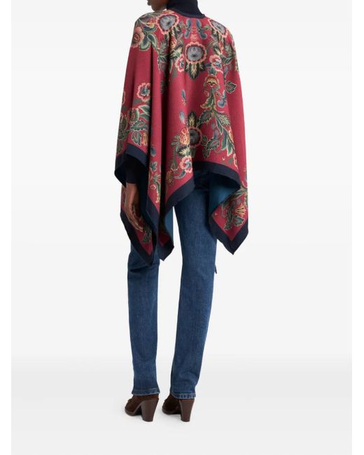 Etro Blue Floral-Patterned Cape