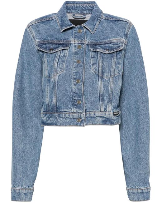 ROTATE BIRGER CHRISTENSEN Blue Jeansjacke Mit Logo-Patch