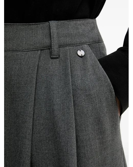 Pedro Del Hierro Madrid Black Pleated Wide-Leg Trousers
