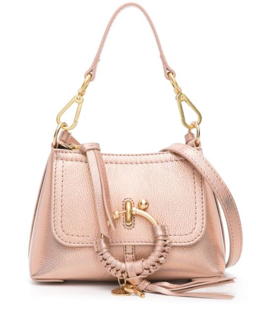 See By Chloé Pink Mini Joan Leaher Crossbody Bag