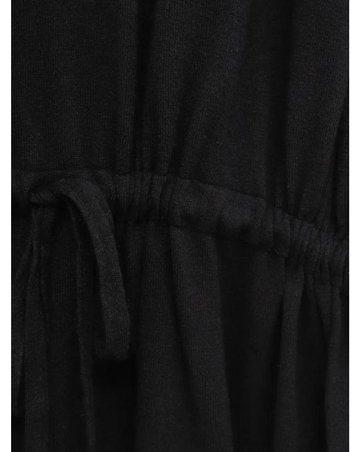 Lauren Manoogian Black Drawstring-Waist Midi Dress