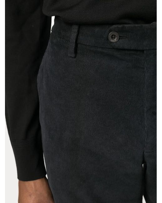 Lardini Black Corduroy Straigh-Leg Trousers for men